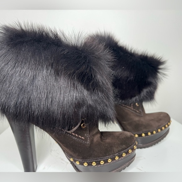 Prada Milano Platform Studded Fur and Suede Boots - Ultimate Luxury and Style - Picture 4 of 10